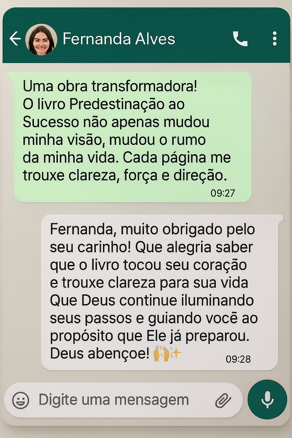 Depoimento de leitor 1